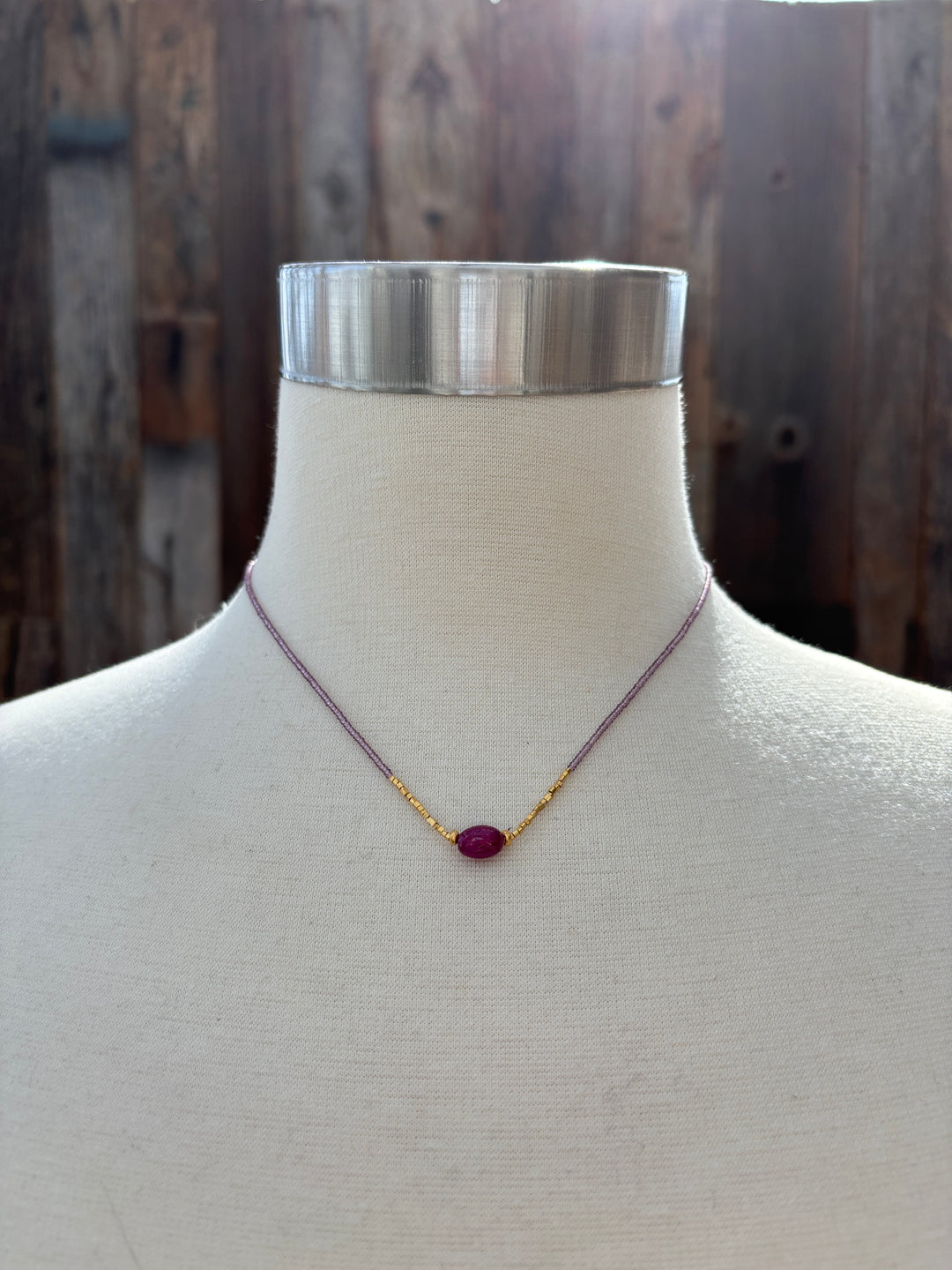 Debbie Fisher RBY8 Pink Seed/GV & Ruby Bead