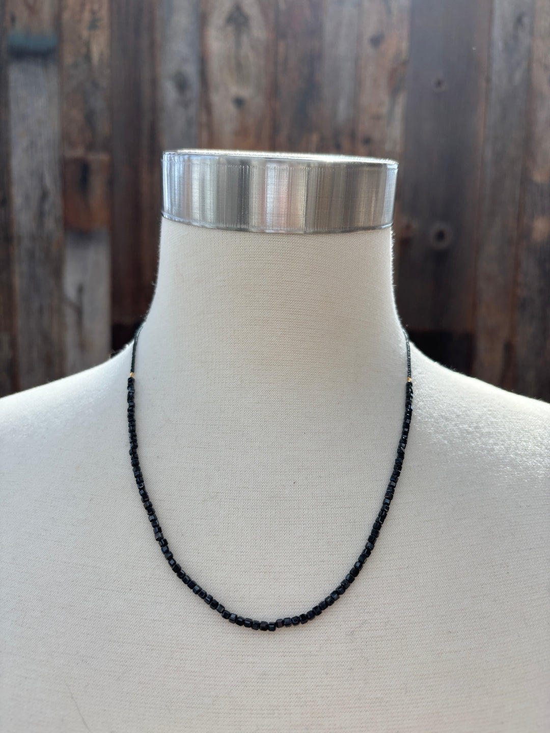 Debbie Fisher Black Seed GV & Black Spinel Beaded Necklace