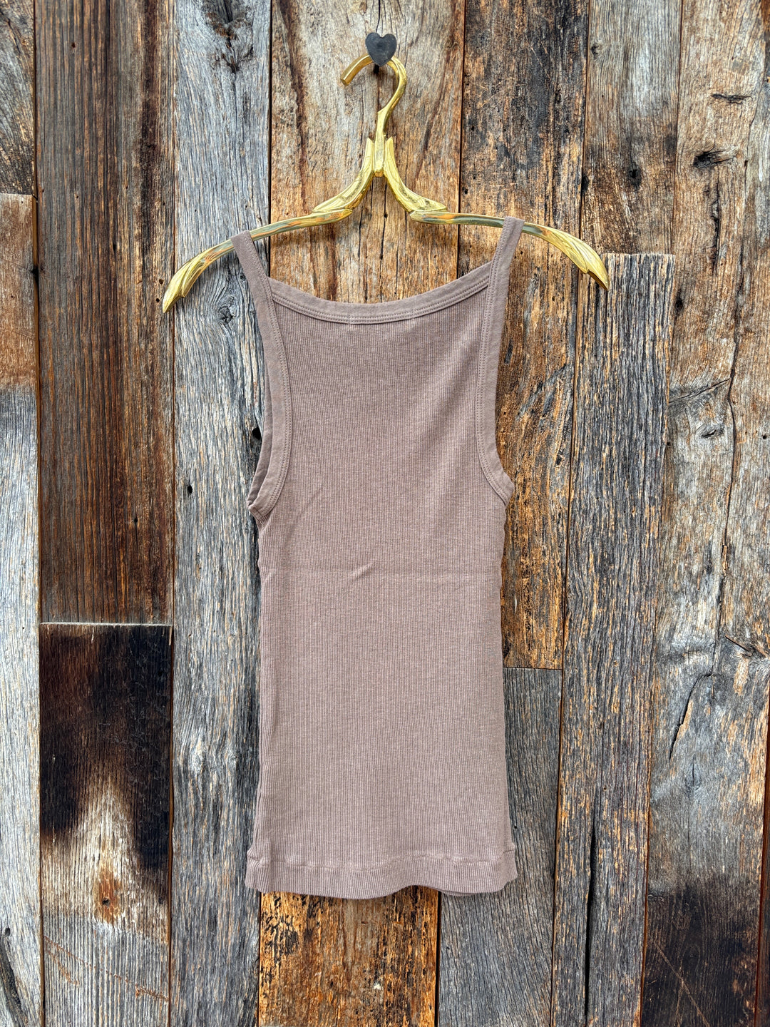 Perfect White Tee Recycled Cotton Ribbed Tank Mocha