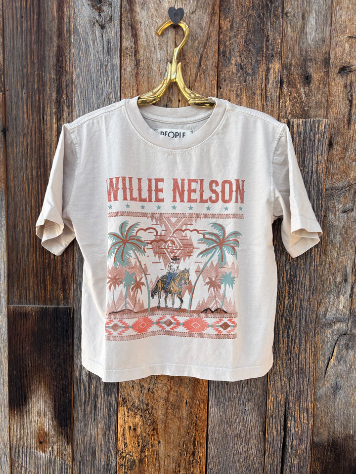 People Of Leisure Willie Nelson Palm Beach Tee- Bone