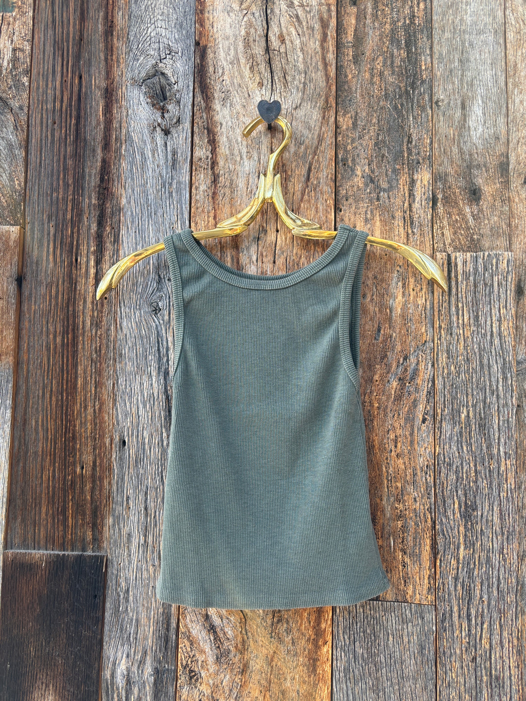 People Of Leisure Sage Rib Tank Olive
