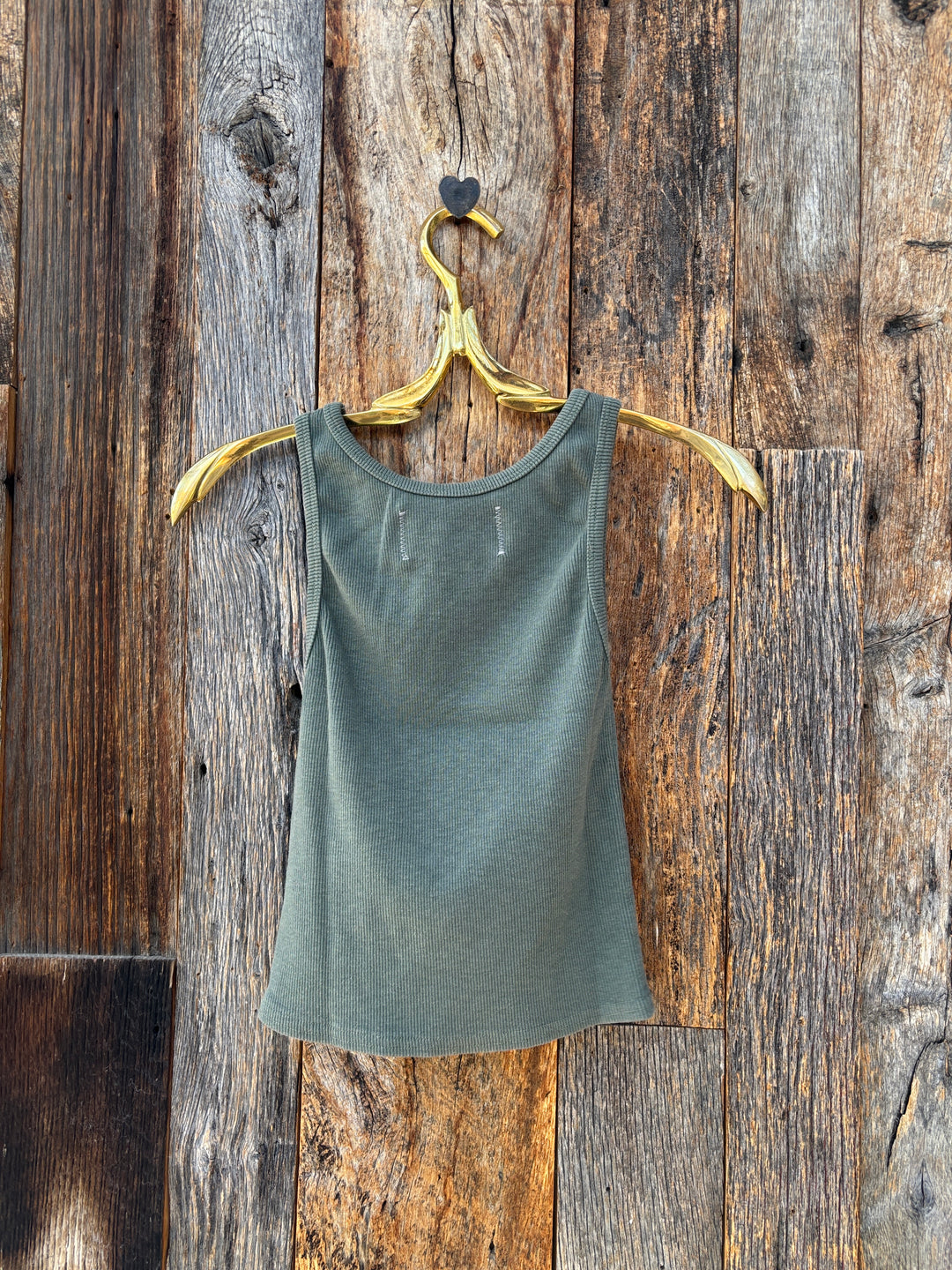 People Of Leisure Sage Rib Tank Olive