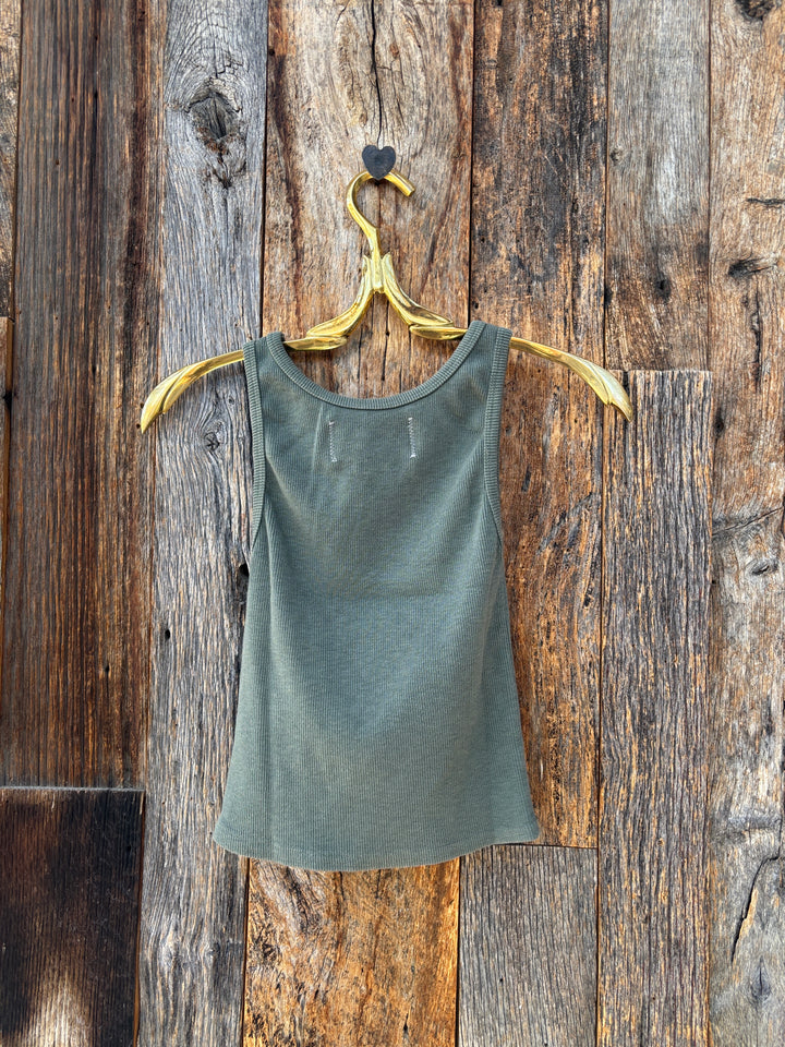 People Of Leisure Sage Rib Tank Olive