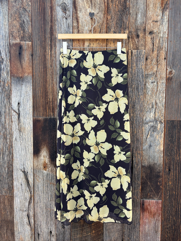 Z Supply Eda Ren Floral Mesh Midi Skirt Sunnyside