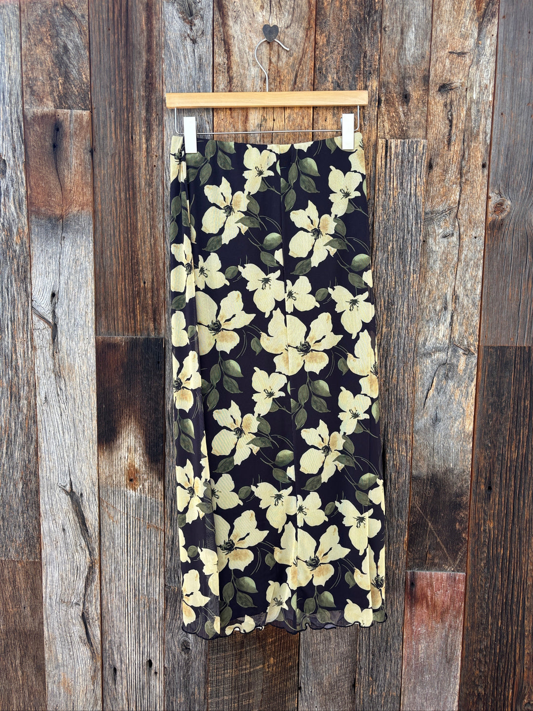 Z Supply Eda Ren Floral Mesh Midi Skirt Sunnyside