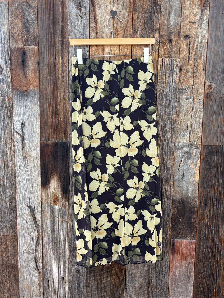 Z Supply Eda Ren Floral Mesh Midi Skirt Sunnyside