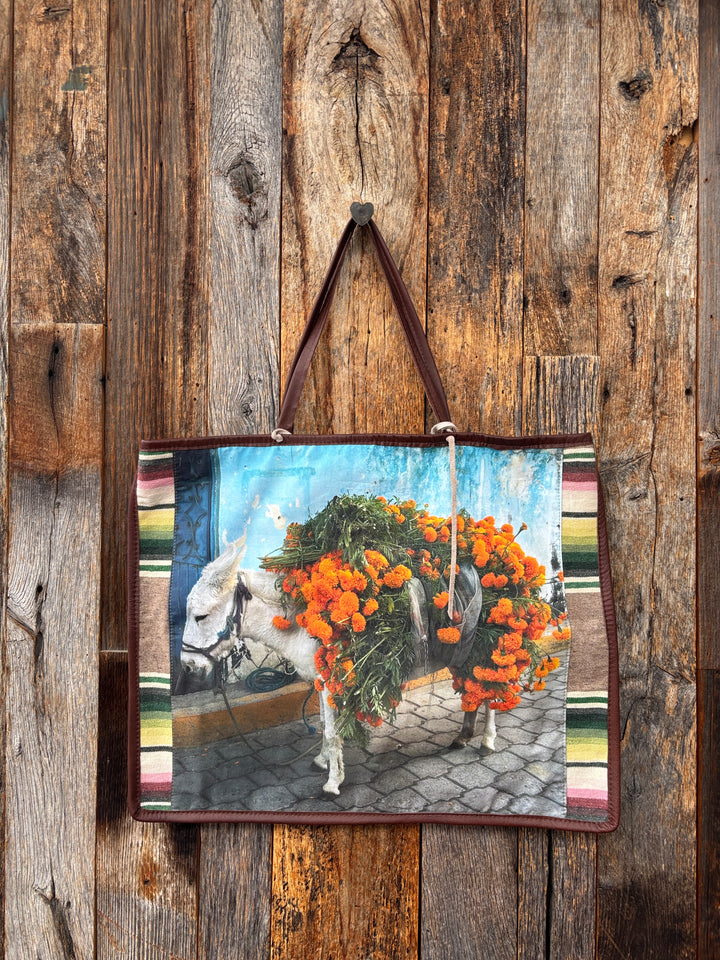 Totem Salvaged White Donkey Org. Flowers Soft Tote