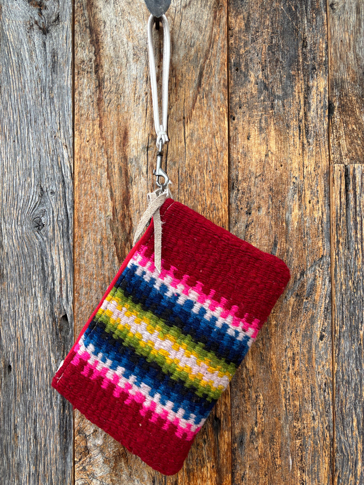 Totem Salvaged White Donkey Org. Flowers Mini Wristlet