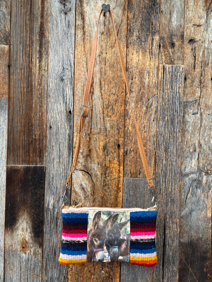 Totem Salvaged 2 Donkeys  w/ Vintage Serape Crossbody