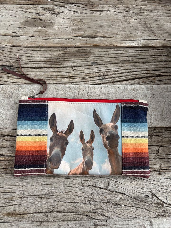 Totem Salvaged 3 Donkey w/ Vintage Serape Leather Clutch