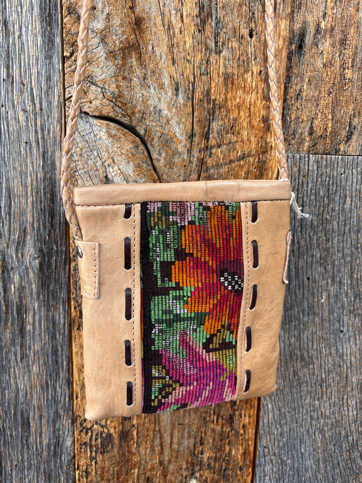 Altiplano Huipile and Leather Shoulder Bag