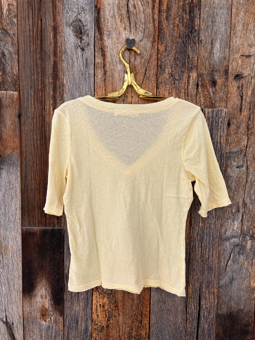 Project Social T Jude V-Neck Elbow Sleeve Tee Butter Yellow