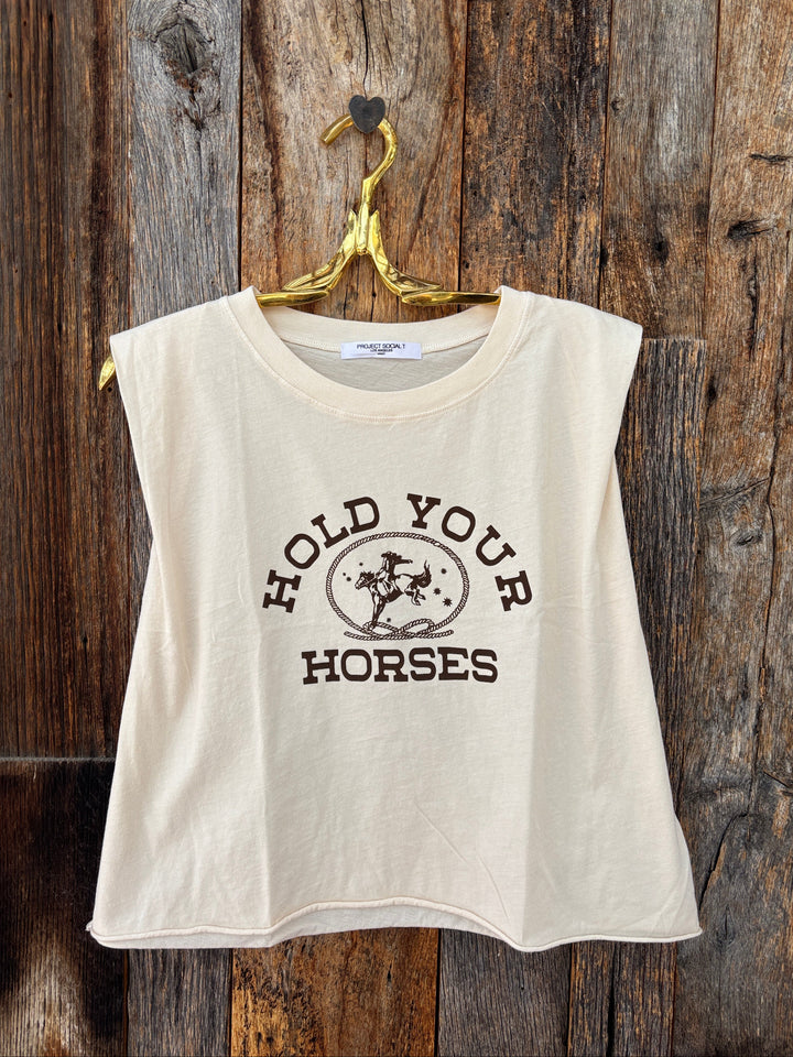 Project Social T Hold Your Horses Tank Cozy Cream