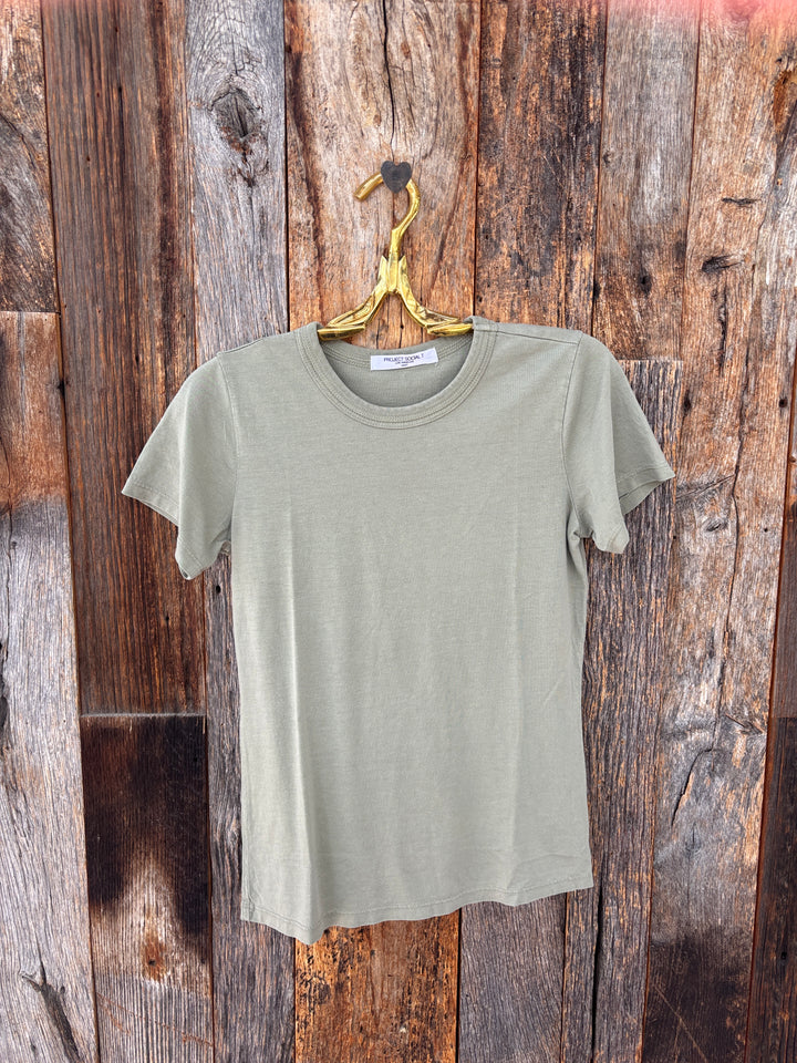 Project Social T You Got It Washed Baby Tee Sage Leaf
