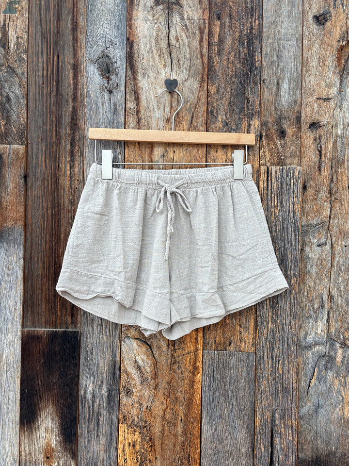 Milio Milano Cotton/Linen Blend Shorts Taupe