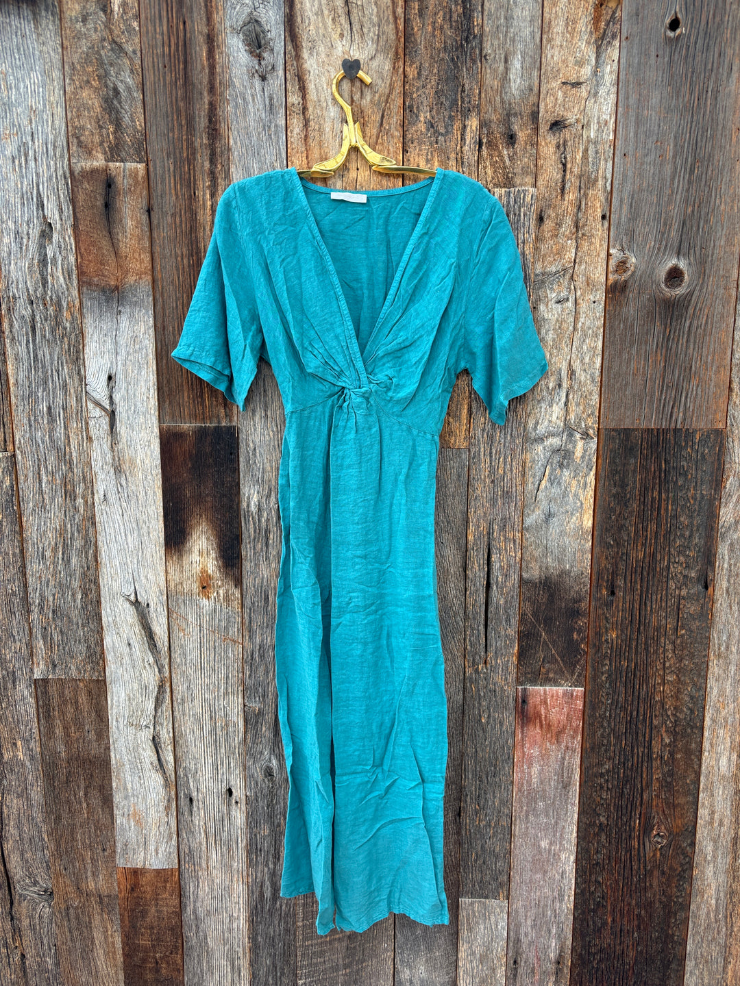 Milio Milano Front Twist Linen Dress Capri Milio Milano Front Twist Linen Dress Capri