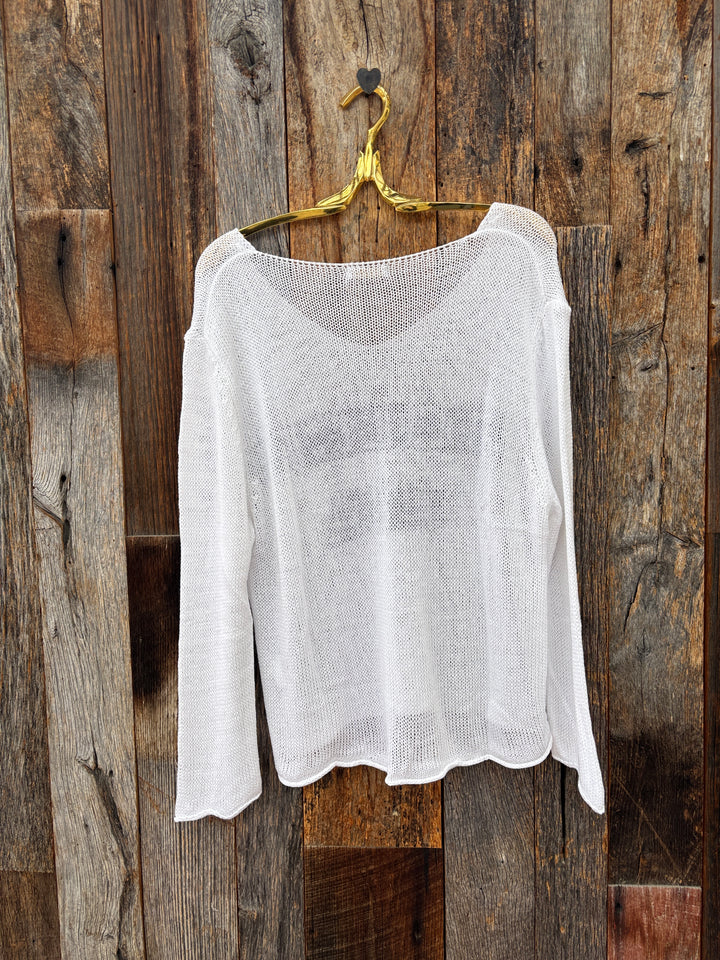 Milio Milano Dolce Vita Crochet Sweater White/Navy