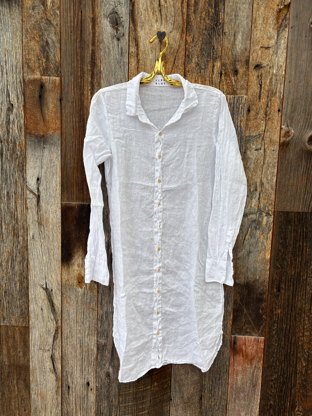 Llea Blue Zumi Shirt Dress White