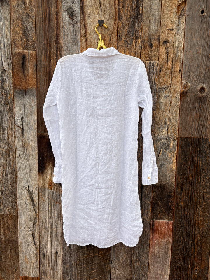 Llea Blue Zumi Shirt Dress White