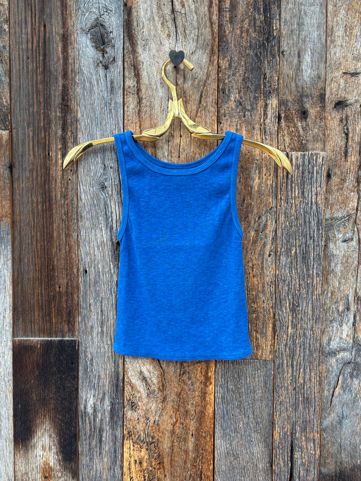 People Of Leisure Sage Rib Tank Cobalt