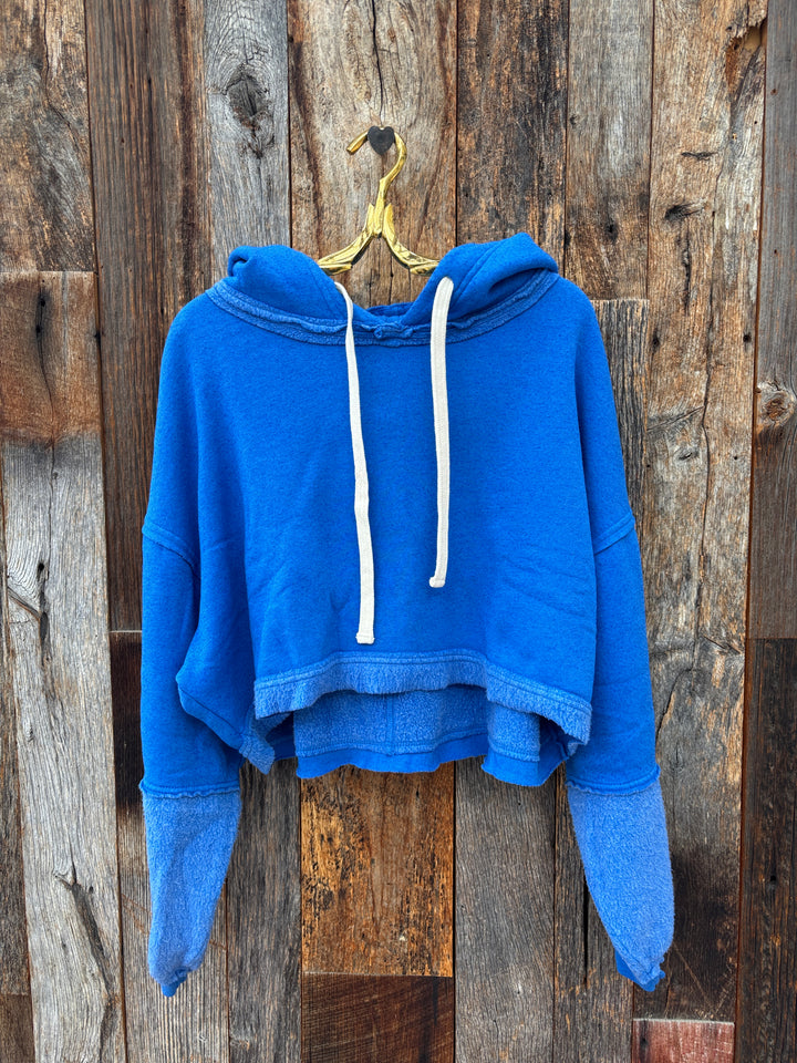 People Of Leisure The Bonnie Cropped Hoodie Cobalt
