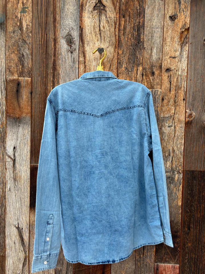 True Grit 2 Pockets Western Shirt Ocean Wash