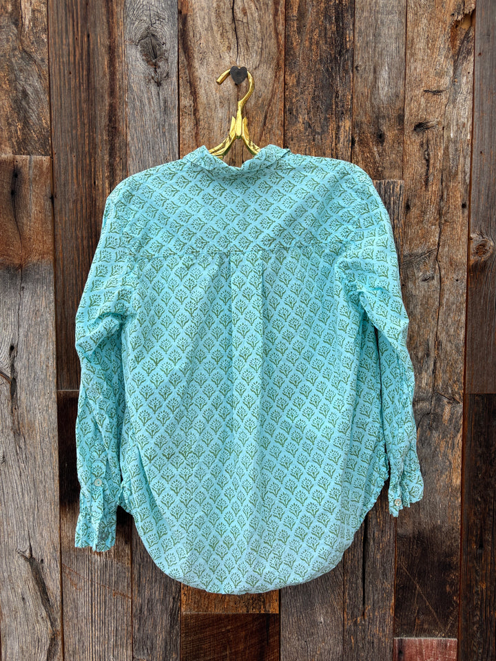 And For Good Boyfriend Shirt Sunflower Overdye Glacier Blue