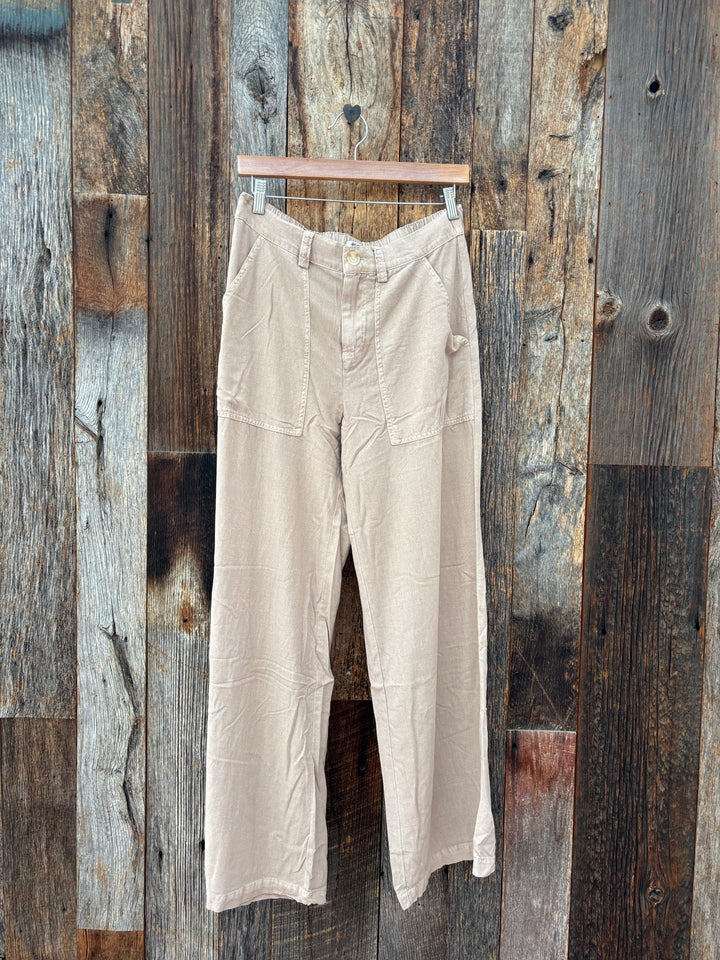 Dylan Casey Wide Leg Pant Khaki