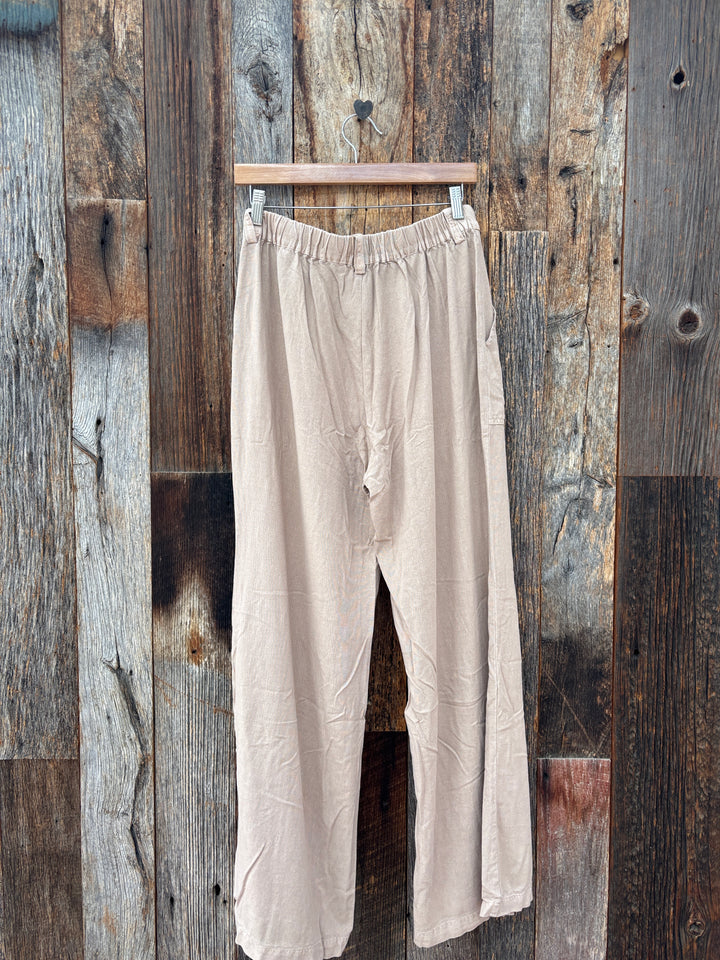 Dylan Casey Wide Leg Pant Khaki