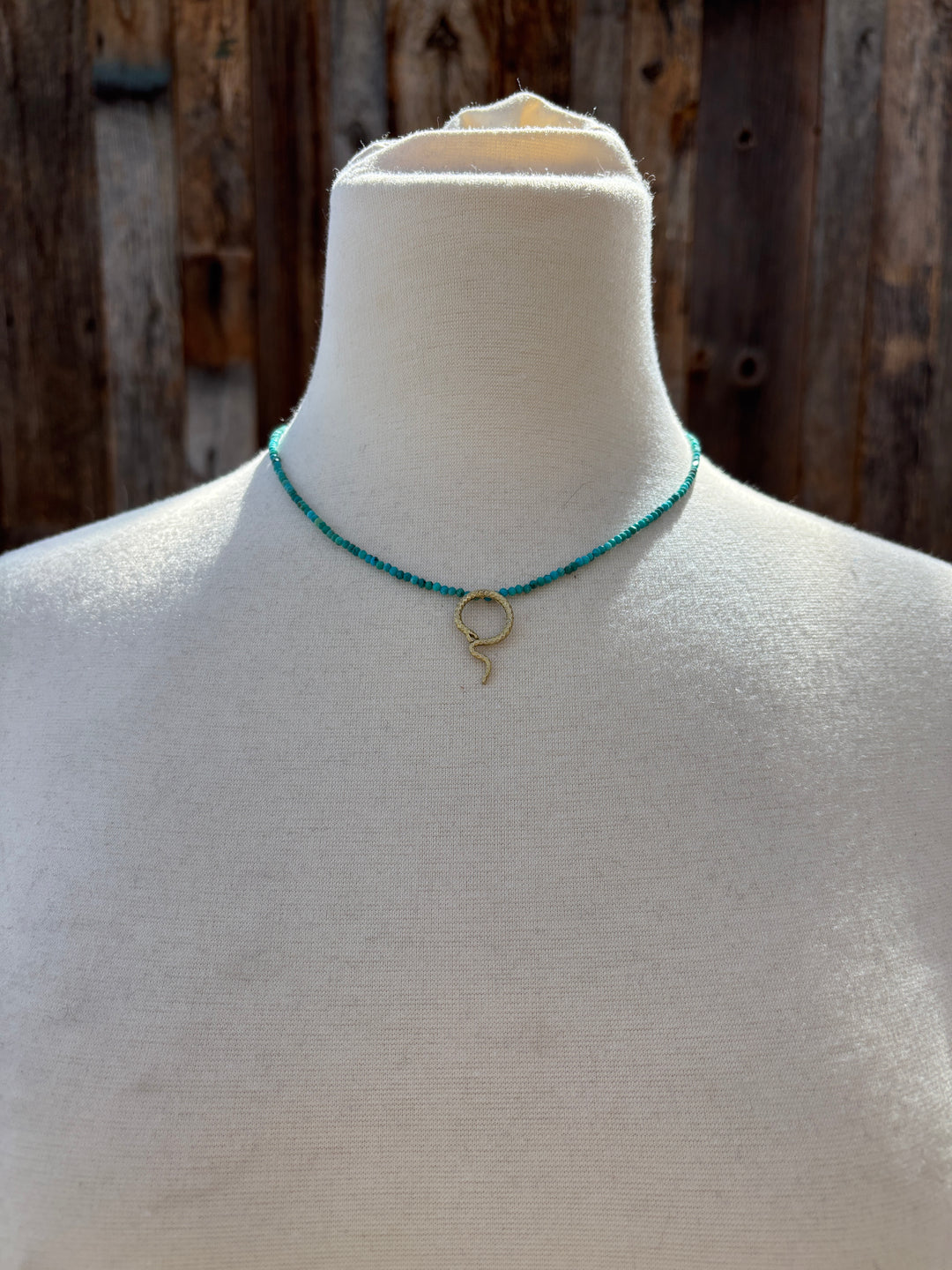 CLP Coiled Snake Turquoise Necklace