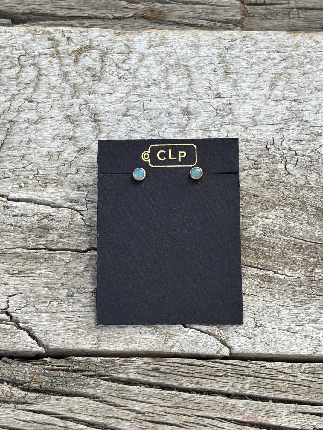 CLP Tiny Stone Stud Earrings Opal