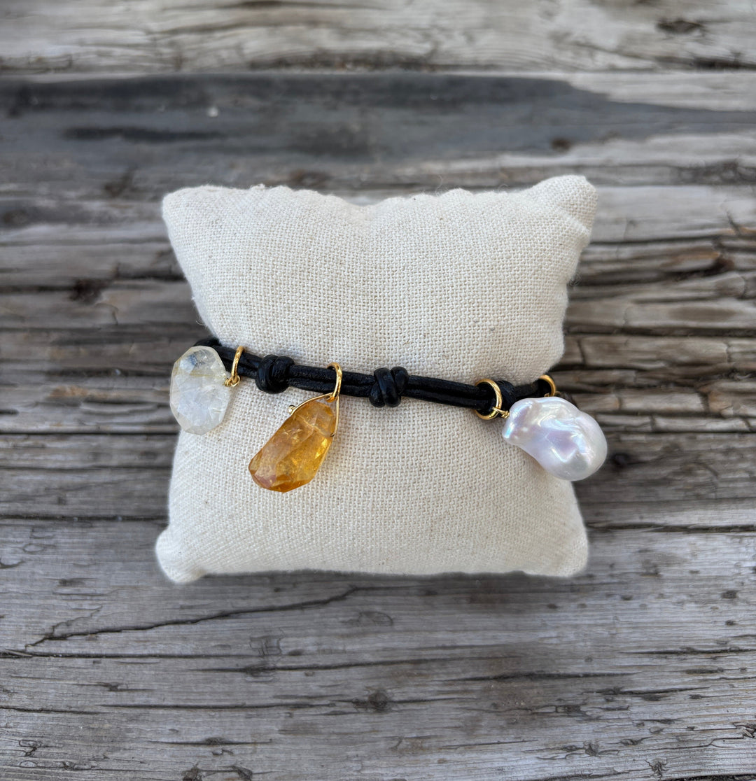 Chan Luu Gemma Charm Bracelet Black  BG-6412LQ