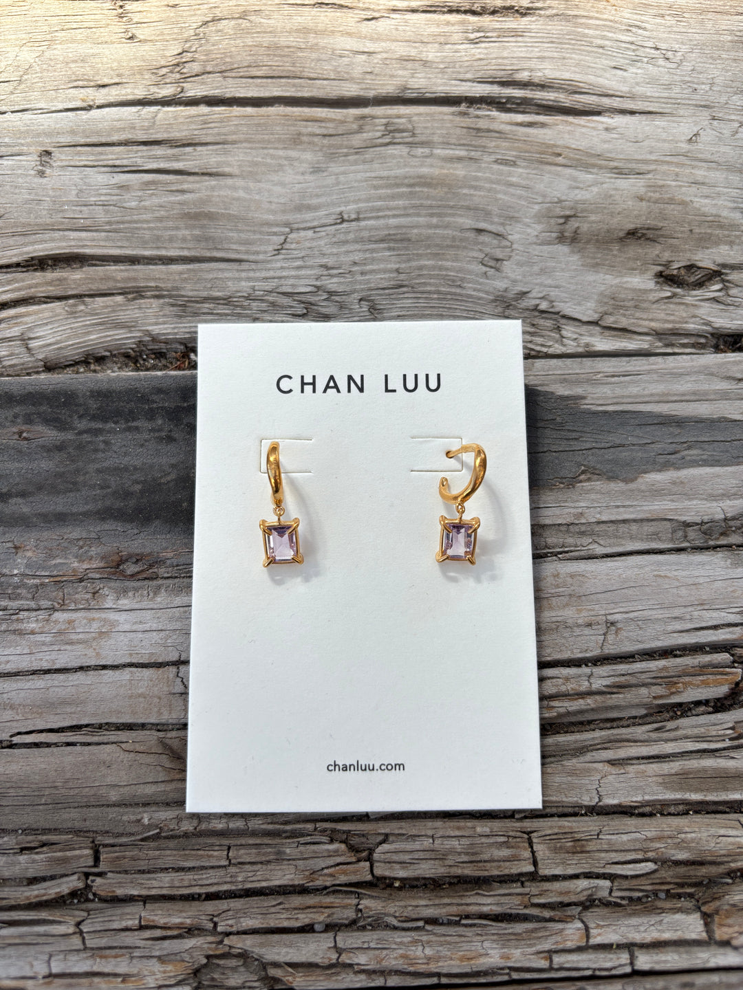 Chan Luu Tabby Hoop Earrings Amethyst EG-6001