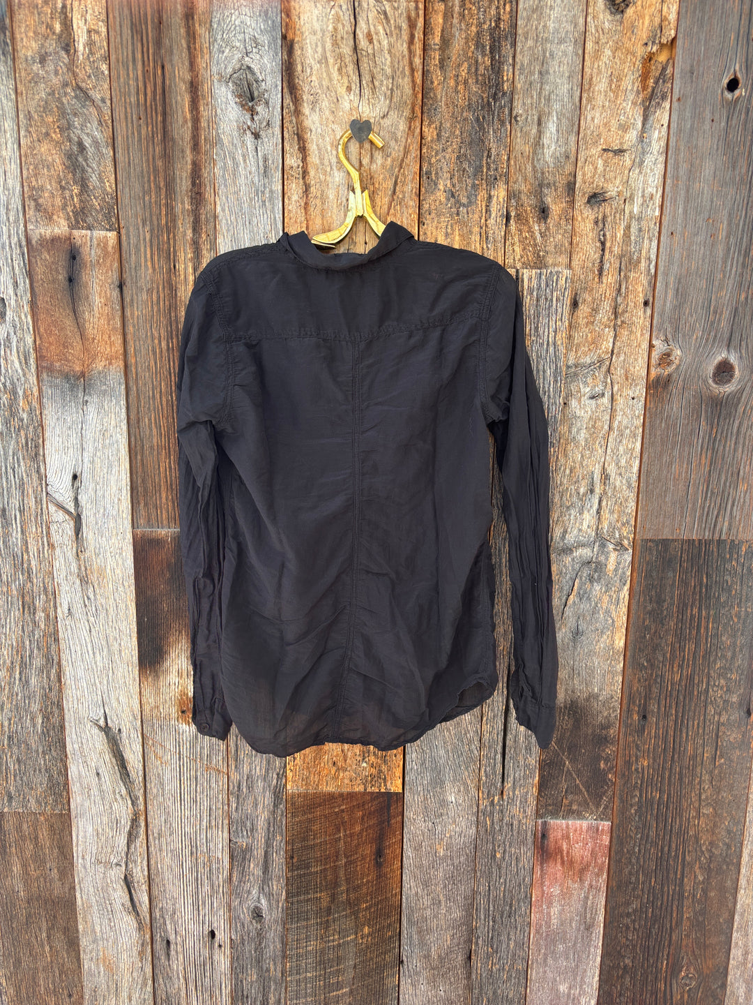 Llea Blue V Neck Shirt- Black
