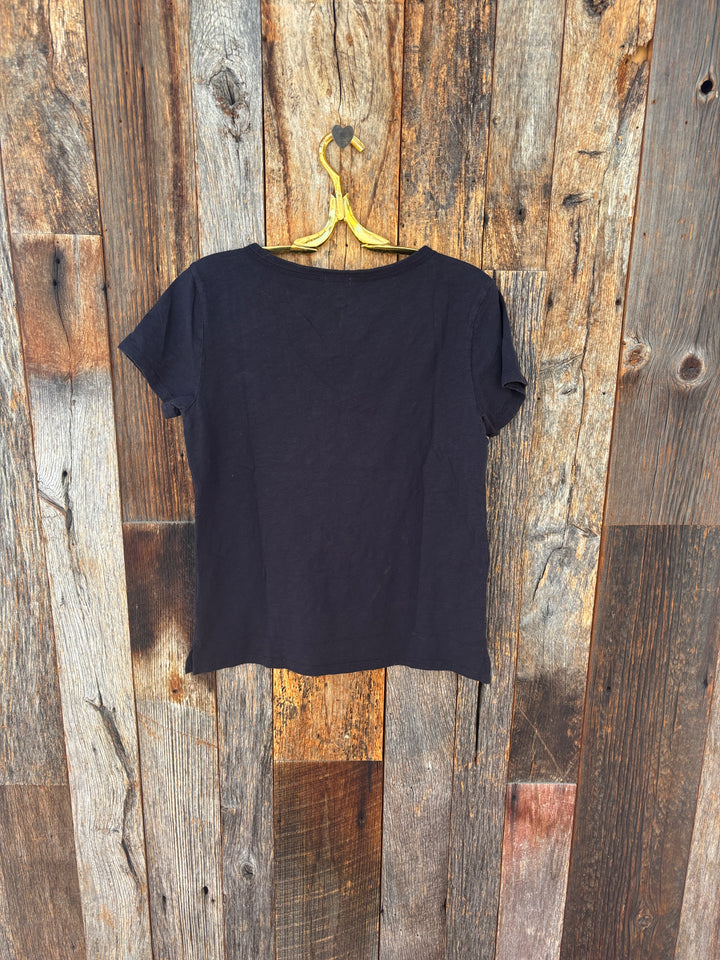 Dylan S/S Deep V Tee Washed Black