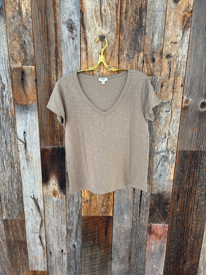 Dylan S/S Deep V Tee Light Olive