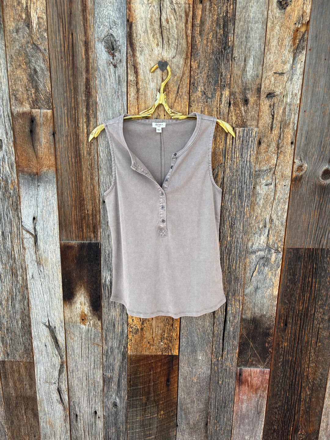 Dylan Rowan Rib Henley Soft Brown