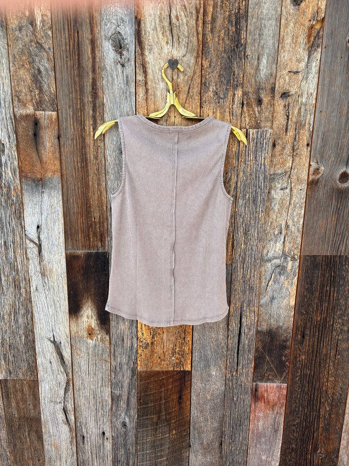 Dylan Rowan Rib Henley Soft Brown