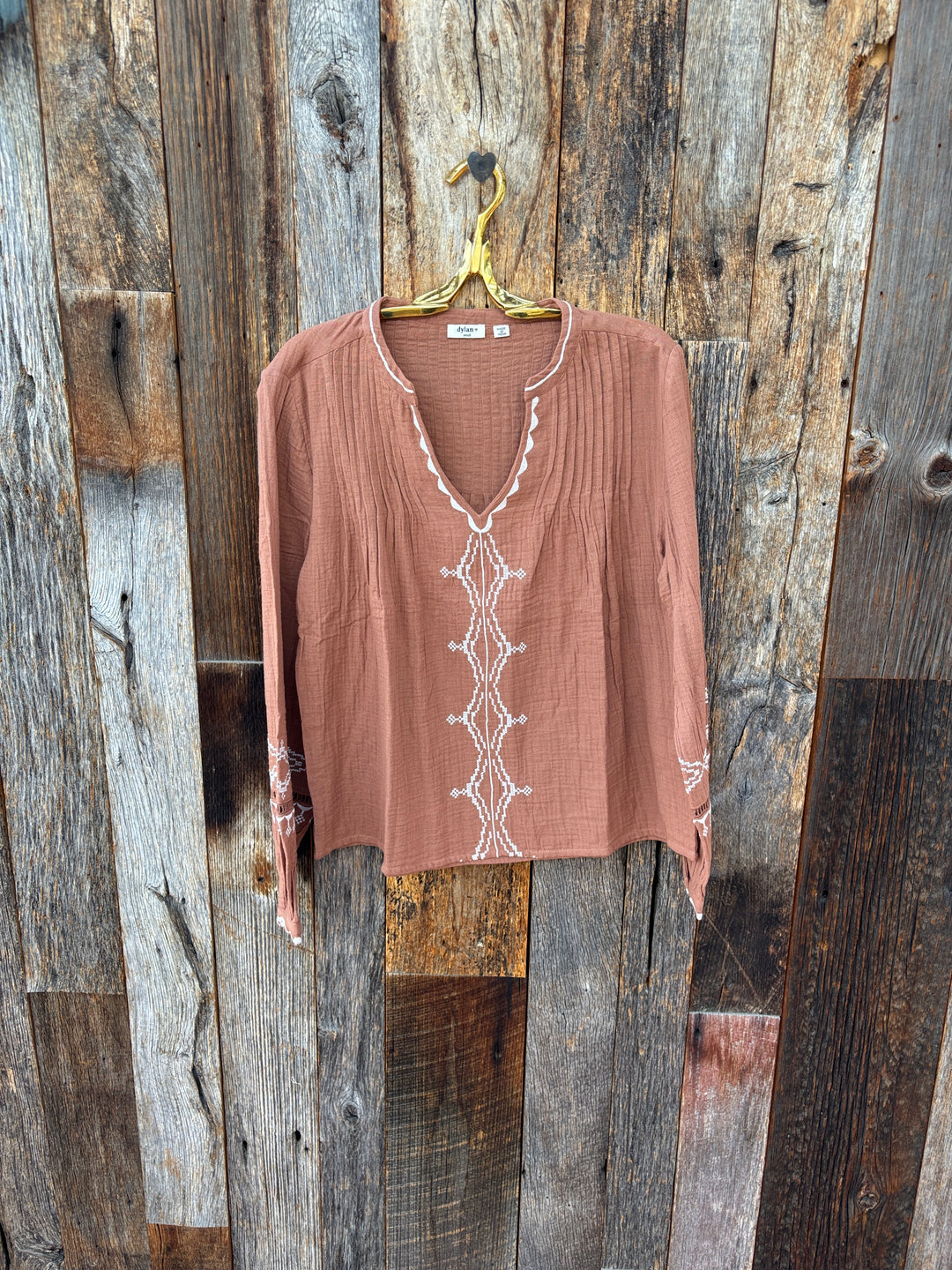 Dylan Isabelle Tunic Embroidery Dark Amber