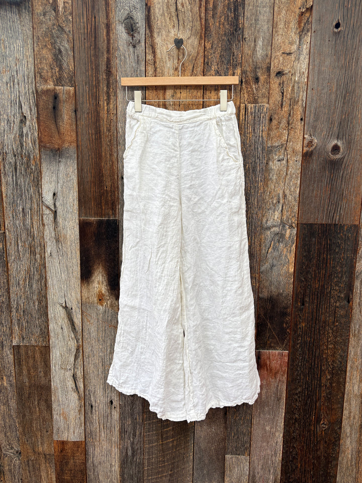 Llea Blue Becca (Wendy) Pant Linen Twill White