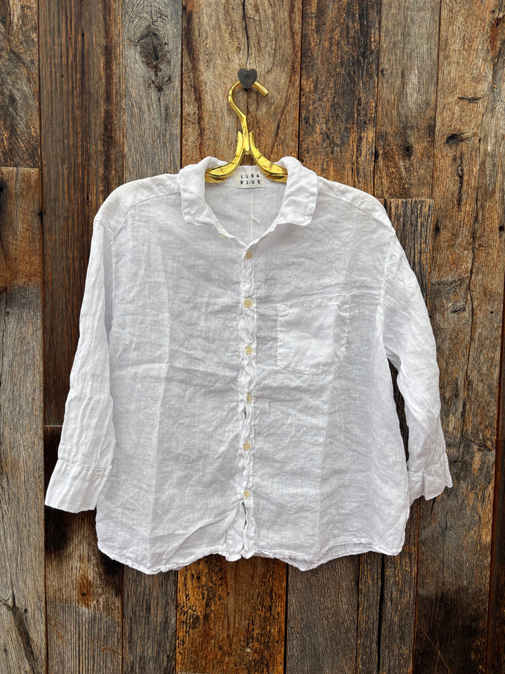 Llea Blue Aven 3/4 Shirt White