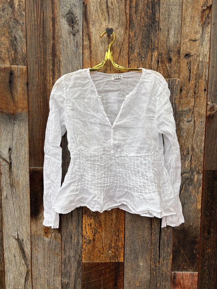 Llea Blue Sol (Alma) Tuck Top White