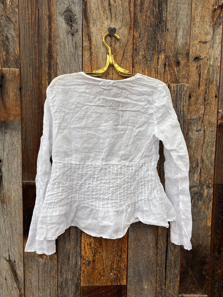 Llea Blue Sol (Alma) Tuck Top White