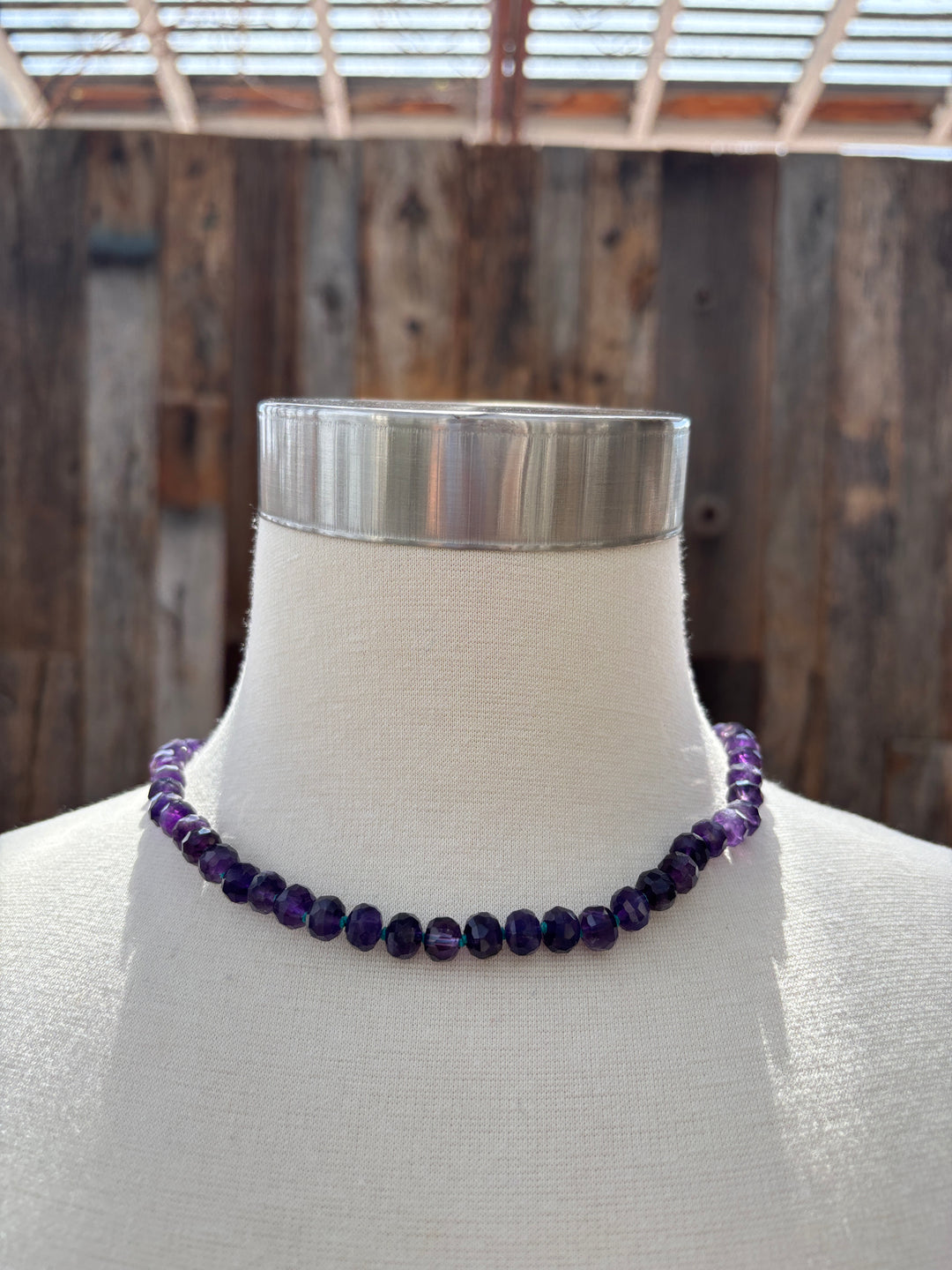 Radiant Malas Knotted Gemstone Amethyst 17"