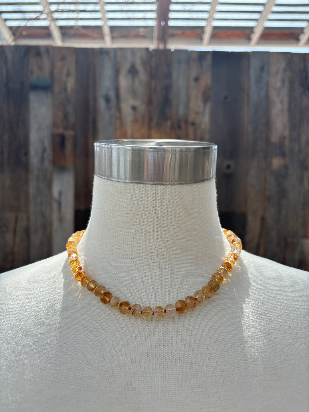 Radiant Malas Knotted Gemstone Citrine 17"