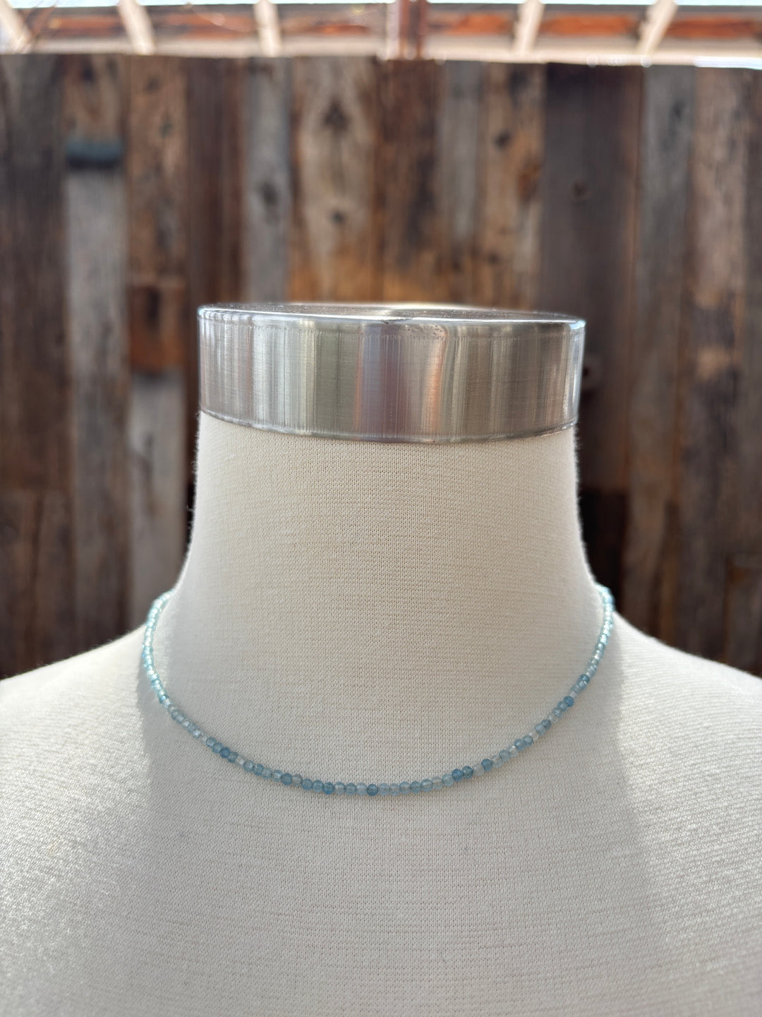 Radiant Malas Tiny Intention Necklace Aquamarine 16"