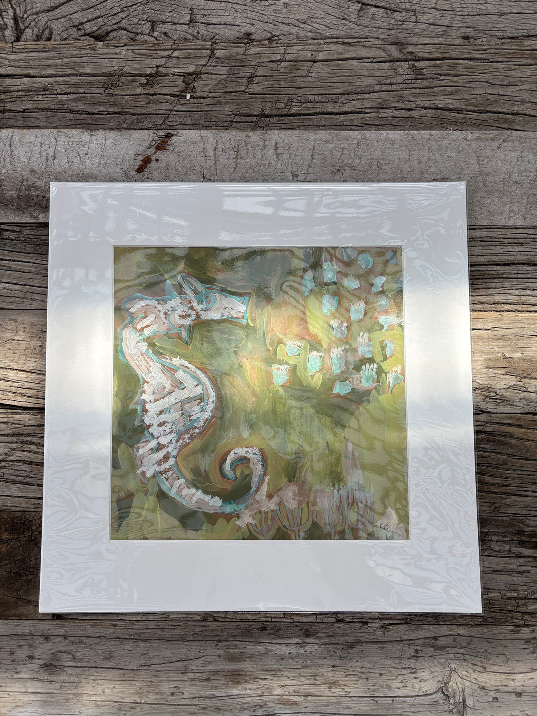 Kristin Smith Art Large Matted Seahorse