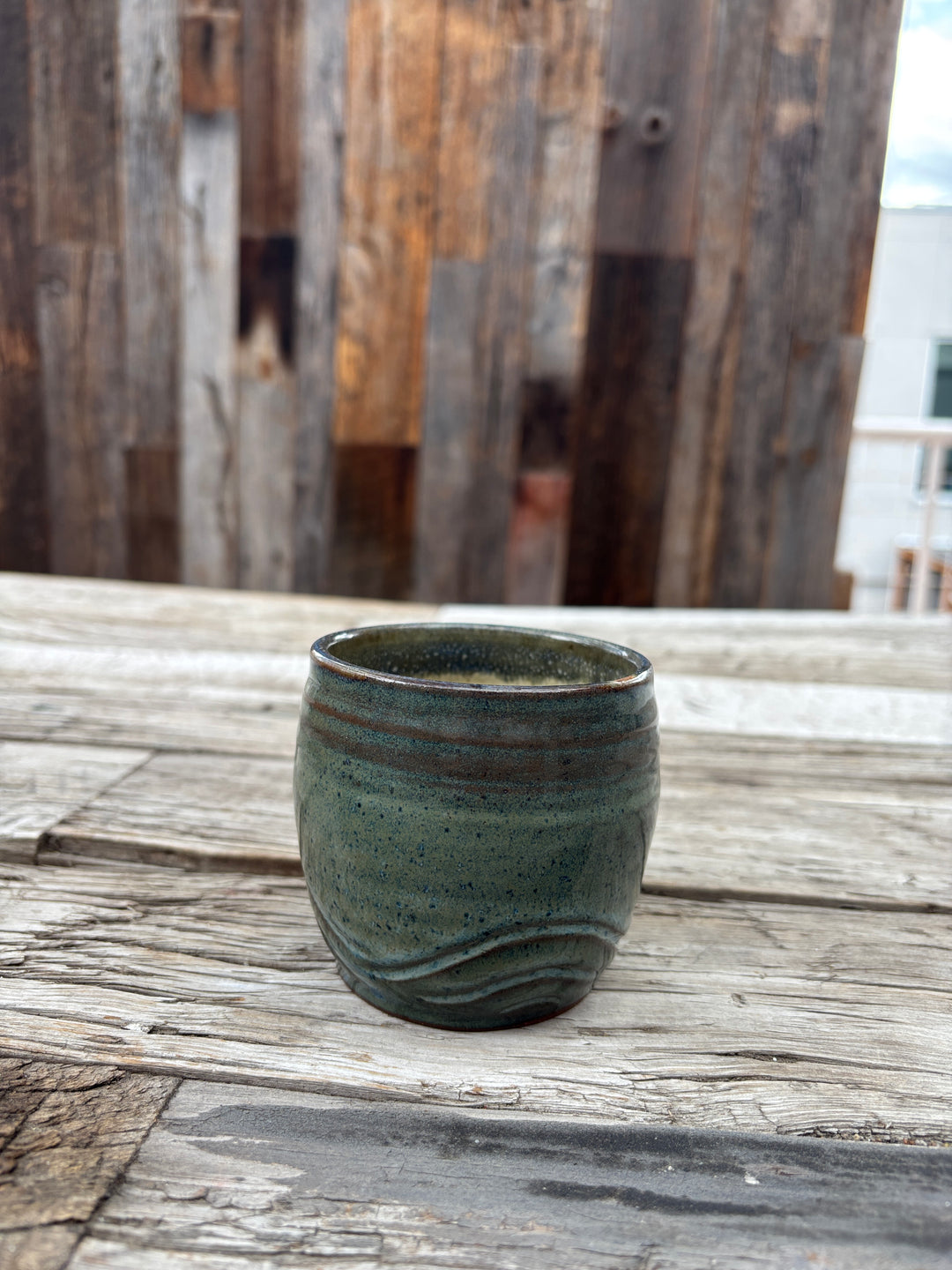 Knight Pottery Cup 5 - blue waves