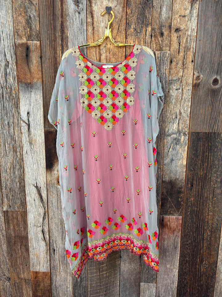 Meena Mahal Pulkhari Caftan Watermelon