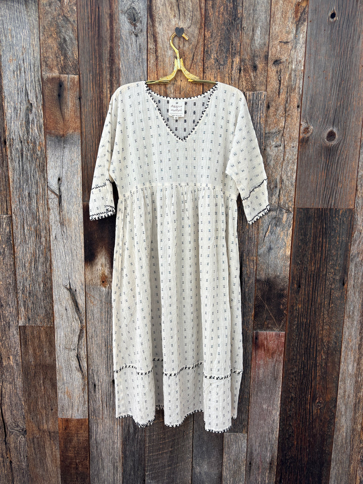 Meena Mahal Afghan Frock Creme
